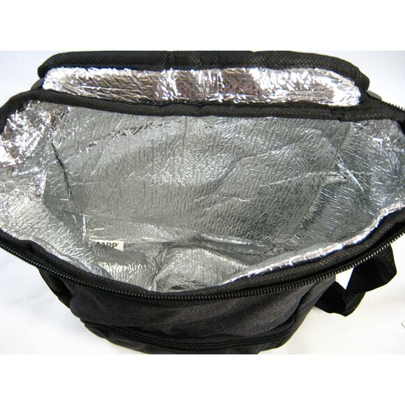 Black Collapsible Cooler Bag Tote 12 Can Beach Travel Car Leak Proof Insulated - Picture 6 of 8